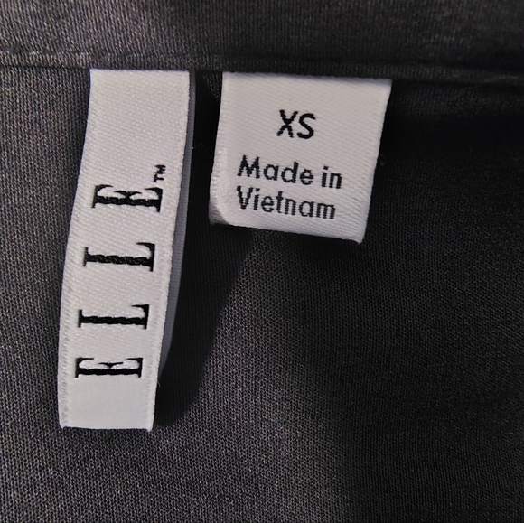 Elle TAG Button Down Shirt, Women,Collar Roll Tab/Long Sleeves, Blck, Stretch,XS - Picture 2 of 12